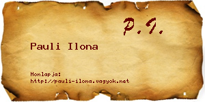 Pauli Ilona névjegykártya